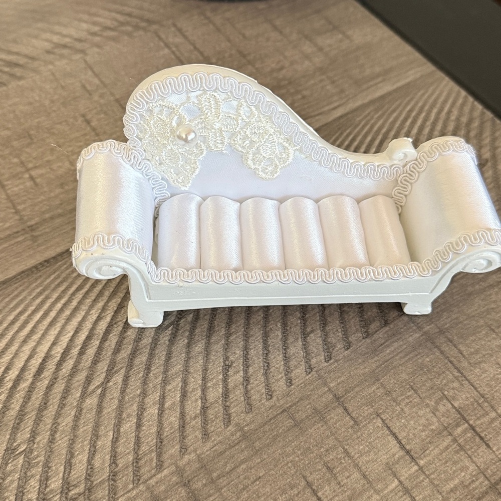 Elegant White Miniature Sofa